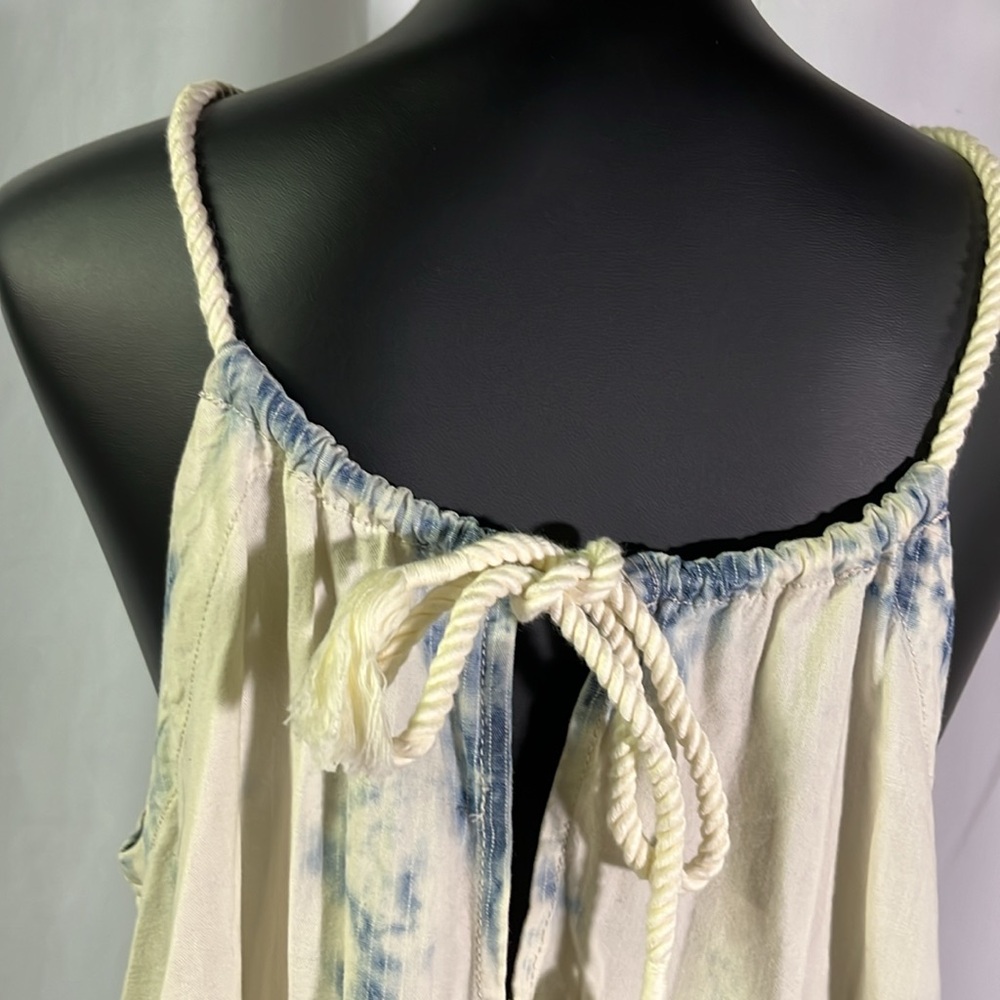 NWT Anthropologie Holding Horses Bleached Tie Dye Denim Swing Dress - Picture 11 of 16